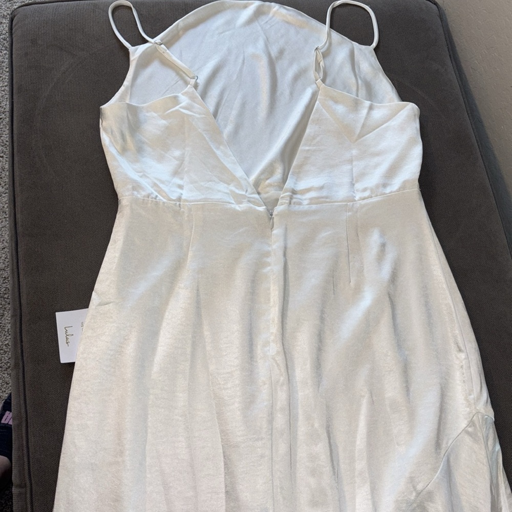 Lulus Wedding dress size XL Allure ivory satin Backless Cowl Neck. - Picture 11 of 16